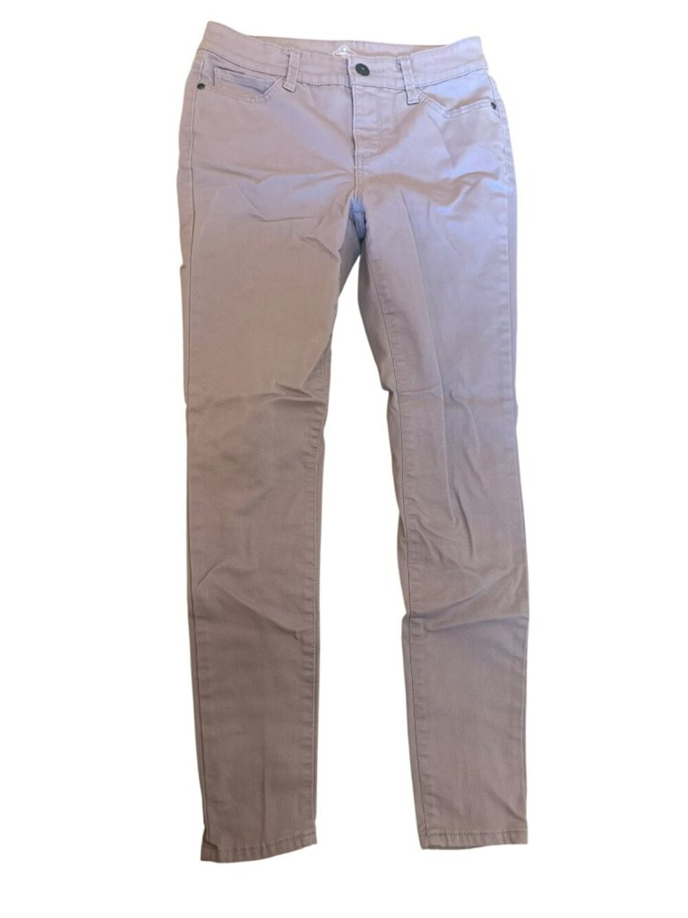 St. Johns Bay Womens Jeans Pants Size 4 Skinny Leg Taupe Pink Classic Fit